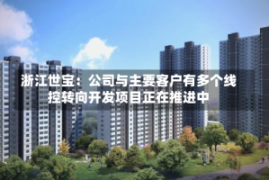 浙江世宝：公司与主要客户有多个线控转向开发项目正在推进中