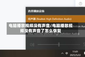 电脑播放视频没有声音/电脑播放视频没有声音了怎么恢复