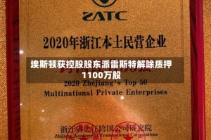 埃斯顿获控股股东派雷斯特解除质押1100万股