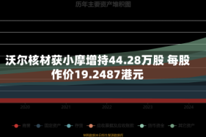 沃尔核材获小摩增持44.28万股 每股作价19.2487港元