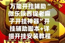 万能开挂辅助“微乐陕西捉老麻子开挂神器”开挂辅助脚本+详细开挂安装教程
