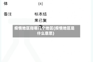 疫情地区指哪几个地区(疫情地区是什么意思)