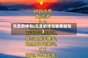 元旦的诗句(元旦的诗句唯美短句)