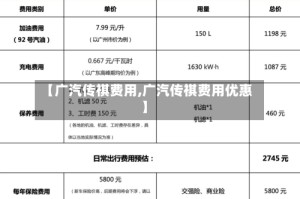 【广汽传祺费用,广汽传祺费用优惠】