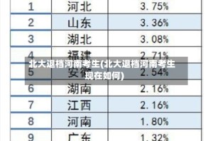 北大退档河南考生(北大退档河南考生现在如何)
