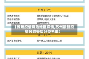 【苏州疫情风险地区详情,苏州最新疫情风险等级分类名单】