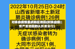 对来自疫情重点防控地区(对来自疫情严重地区的人员要实行)