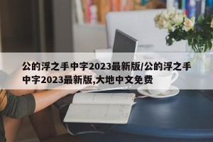 公的浮之手中字2023最新版/公的浮之手中字2023最新版,大地中文免费