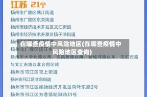 在哪查疫情中风险地区(在哪查疫情中风险地区查询)