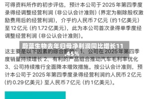 蔚蓝生物去年归母净利润同比增长11.45%