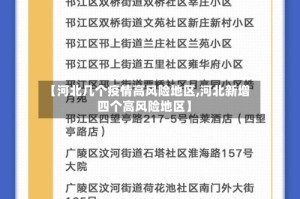 【河北几个疫情高风险地区,河北新增四个高风险地区】