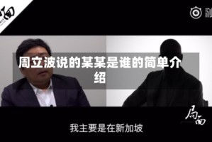 周立波说的某某是谁的简单介绍