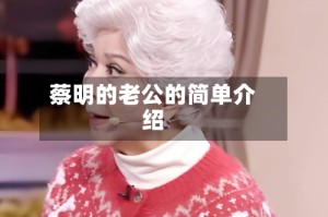 蔡明的老公的简单介绍