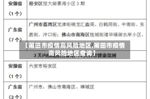 【莆田市疫情高风险地区,莆田市疫情高风险地区查询】
