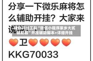辅助开挂工具“微信小程序家乡大贰辅助器”开挂辅助脚本+详细开挂