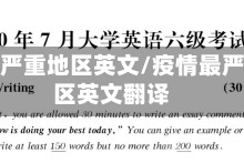 疫情最严重地区英文/疫情最严重地区英文翻译