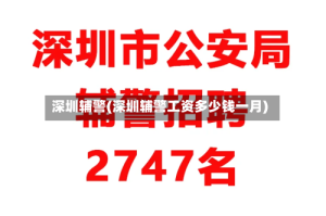 深圳辅警(深圳辅警工资多少钱一月)