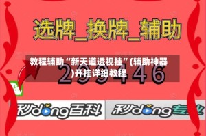 教程辅助“新天道透视挂”(辅助神器)开挂详细教程