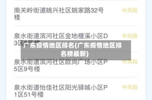 广东疫情地区排名(广东疫情地区排名榜最新)