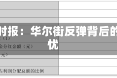 金融时报：华尔街反弹背后的隐忧
