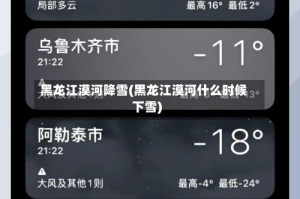 黑龙江漠河降雪(黑龙江漠河什么时候下雪)