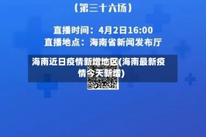 海南近日疫情新增地区(海南最新疫情今天新增)
