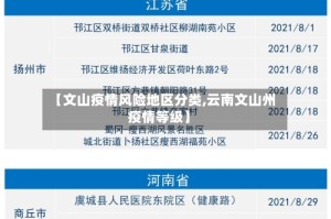【文山疫情风险地区分类,云南文山州疫情等级】