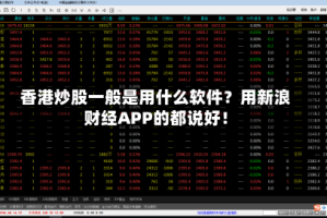香港炒股一般是用什么软件？用新浪财经APP的都说好！