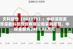 文科股份（002775）：中标深圳龙华深能科技投资有限公司采购项目，中标金额为2485.83万元