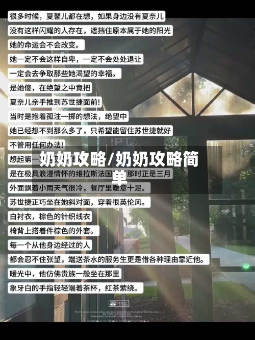 奶奶攻略/奶奶攻略简单-第2张图片