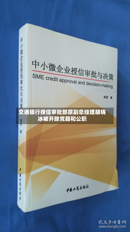 交通银行授信审批部原副总经理胡晓冰被开除党籍和公职-第1张图片