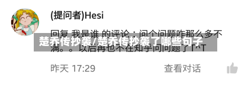 楚乔传抄袭/楚乔传抄袭了哪些句子-第2张图片