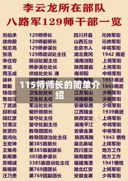 115师师长的简单介绍-第2张图片