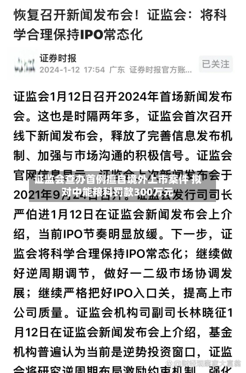 证监会查办首例擅自境外上市案件 拟对中能粮科罚款300万元-第3张图片