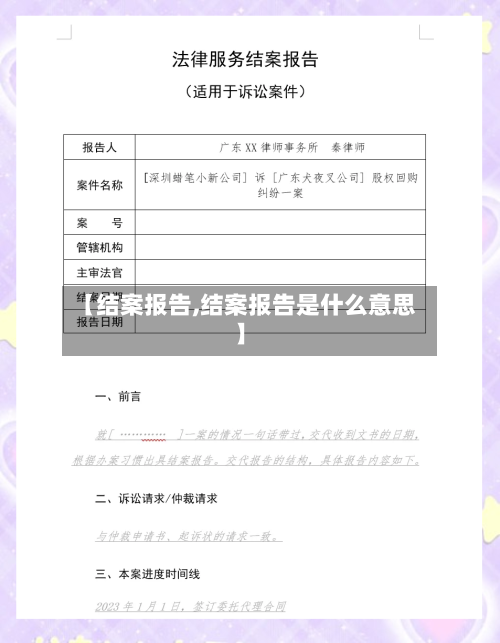 【结案报告,结案报告是什么意思】-第2张图片