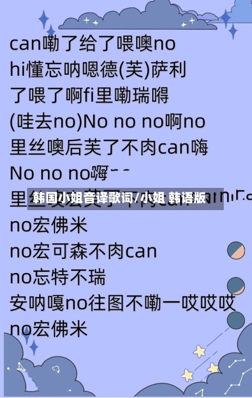 韩国小姐音译歌词/小姐 韩语版-第2张图片