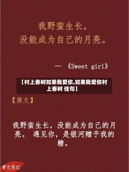 【村上春树如果我爱你,如果我爱你村上春树 佳句】-第2张图片