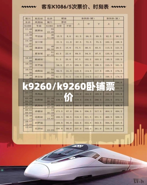 k9260/k9260卧铺票价-第1张图片