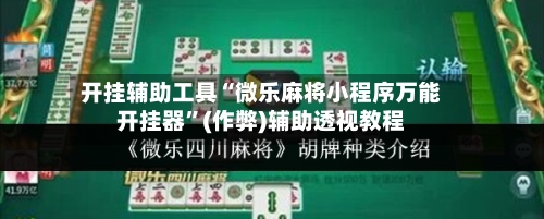 开挂辅助工具“微乐麻将小程序万能开挂器”(作弊)辅助透视教程-第2张图片