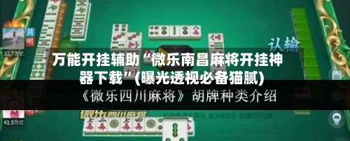 万能开挂辅助“微乐南昌麻将开挂神器下载	”(曝光透视必备猫腻)-第1张图片