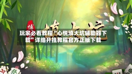 玩家必看教程“心悦填大坑辅助器下载”详细开挂教程官方正版下载-第1张图片