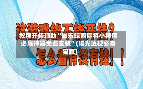 教程开挂辅助“微乐陕西麻将小程序必赢神器免费安装”(曝光透视必备猫腻)-第3张图片