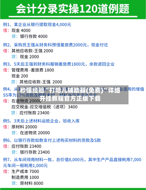 秒懂经验“打哈儿辅助器(免费)”详细开挂教程官方正版下载-第1张图片
