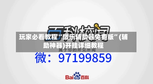 玩家必看教程“微乐辅助器免费版	”(辅助神器)开挂详细教程-第2张图片