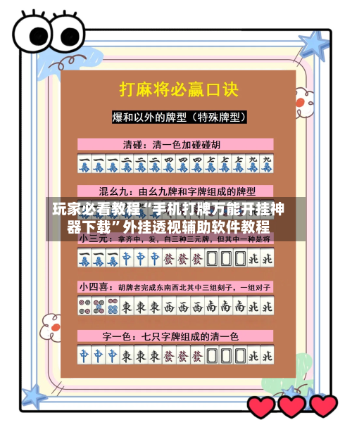 玩家必看教程“手机打牌万能开挂神器下载”外挂透视辅助软件教程-第1张图片
