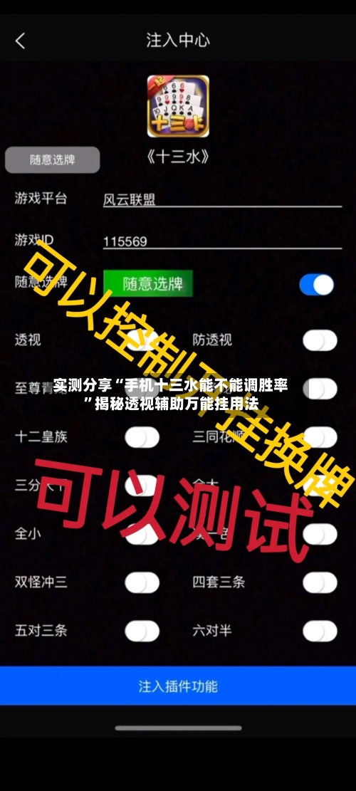 实测分享“手机十三水能不能调胜率”揭秘透视辅助万能挂用法-第2张图片