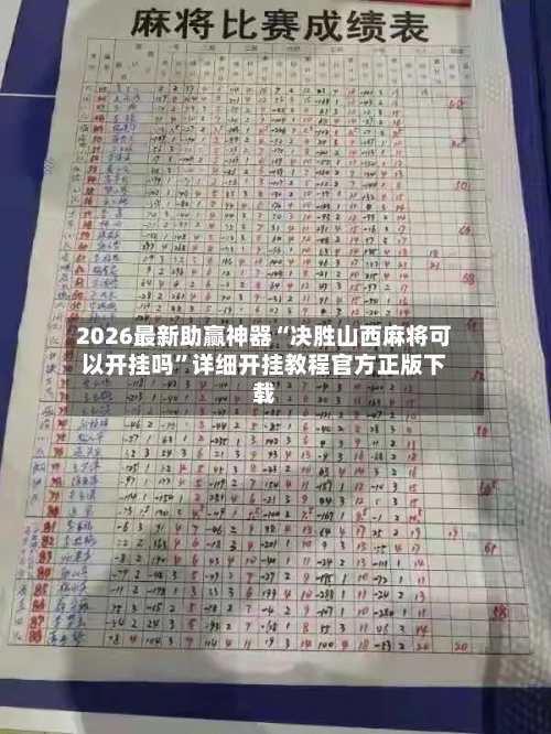 2026最新助赢神器“决胜山西麻将可以开挂吗”详细开挂教程官方正版下载-第1张图片