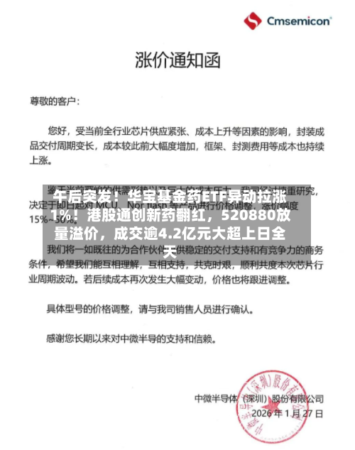 午后突发！华宝基金药ETF异动拉涨1%！港股通创新药翻红	，520880放量溢价，成交逾4.2亿元大超上日全天-第1张图片