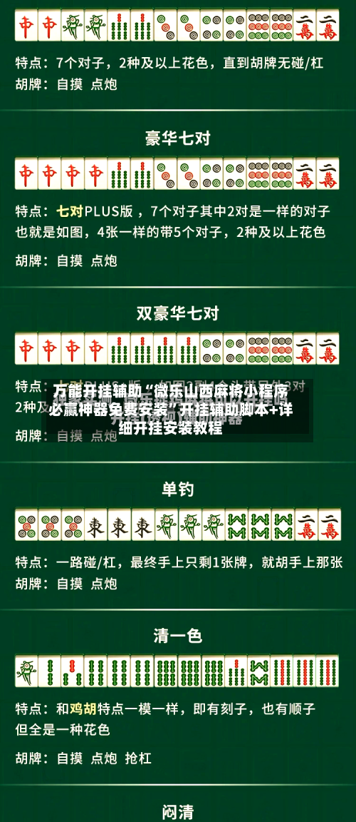 万能开挂辅助“微乐山西麻将小程序必赢神器免费安装	”开挂辅助脚本+详细开挂安装教程-第2张图片