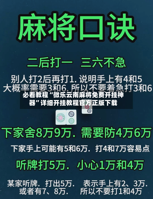 必看教程“微乐云南麻将免费开挂神器	”详细开挂教程官方正版下载-第2张图片